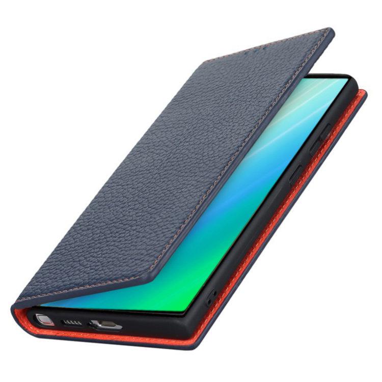 Leather case for Samsung Galaxy S23 Plus, ERBORD Grain Leather, navy blue