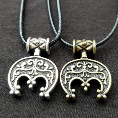 Винтажное ожерелье-подвеска в виде полумесяца в скандинавском стиле викингов - Женские украшения с античным серебряным славянским шармом