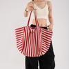 Yogodlns Новая модная холщовая сумка в полоску в стиле ретро с ручкой сверху, летняя сумка для отдыха, большая вместительная универсальная сумка на плечо