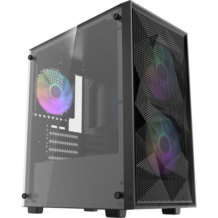 DARKFLASH - DF-M305MCL12-BK - M305 Mesh - Boitier sans alimentation - Mini tour - Format Micro-ATX - Noir