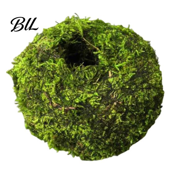 Humidity Maintaining Planter Moss Ball Flower Pot, Natural Green Bonsai Plant Holder, Decorative Spherical Pot for Home, Garden, Wedding Party