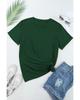 Azura Exchange Green Casual Plain Crew Neck Tee