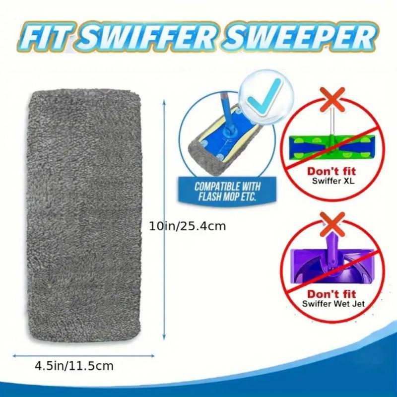 Strong Grip Mop Refills Microfiber Pad for Flat Mop Washable & Reusable Streak-Free Cleaning Cloth for All Floors