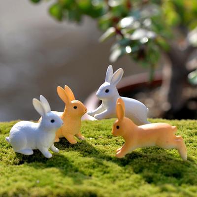 Прекрасный кролик миниатюрный пейзаж DIY садовый декор ремесла орнамент кукольного домика