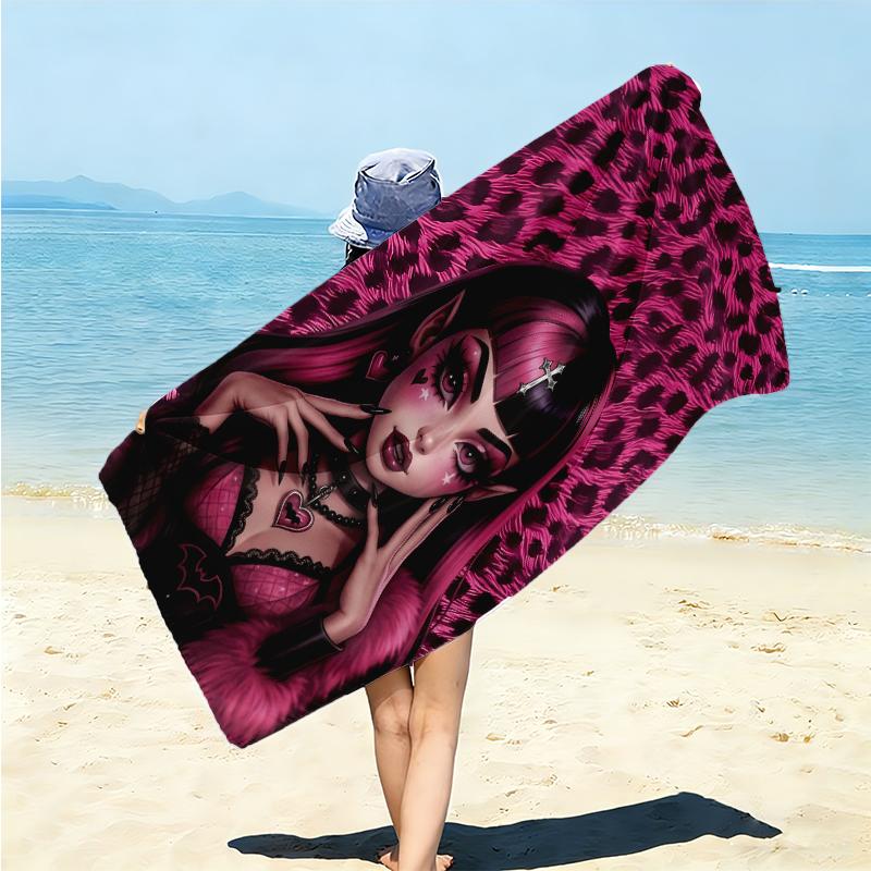 1Pc Monster High Dolls Beach Towel Microfiber Beach Towel Thin Absorbent For Beach Swimming Yoga Bath Sports 091730
