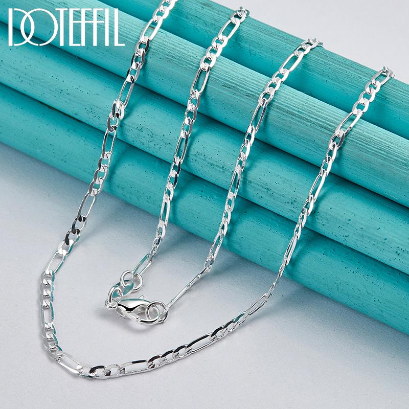 925 Sterling Silver Jewelry 16/18/20/22/24/26/28/30 Inch Side Chain Fashion Necklace