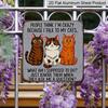 2D Flat, 1pc Funny Cat Lady Wall Sign "I Talk To My Cats" - Vintage Metal Plaque with Retro Tin Style, Outdoor/ Decoration Suitable for Living Room