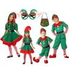 2025 Girl Boy Christmas Elf Costumes Santa Claus Suit Festival Halloween Cosplay Sets Green Elves Clothes