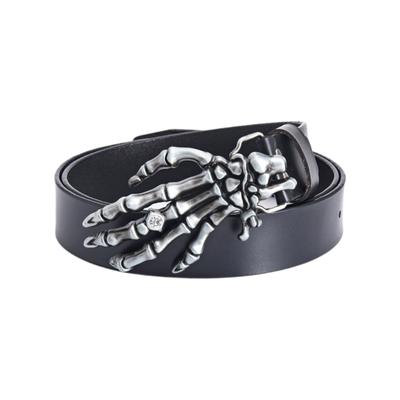 Y2k Ремень с пряжкой в виде скелета для мужчин и женщин, винтажный пояс в стиле хип-хоп, ковбойский ремень унисекс для мальчиков и девочек-подростков