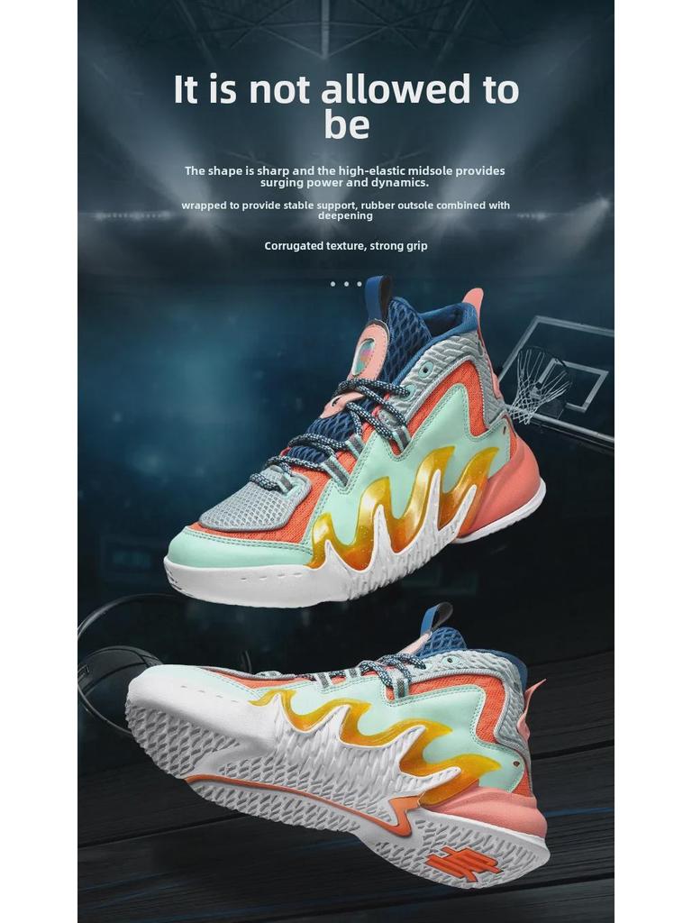 Мужские модные высокие баскетбольные кроссовки на осень — большой размер, толстая подошва, повседневный и спортивный дизайн