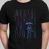 Meteor Shower Astronaut T Shirt Cosmic Surreal Space Falling Stars Shirt Retro Streetwear Crew-neck Short-sleeved Men's T-shirt