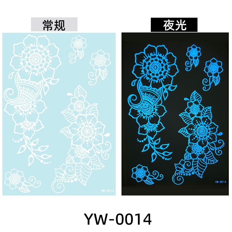 Светящиеся в темноте индийские кружевные тату-наклейки - Хна стиль боди-арт для рук и тела