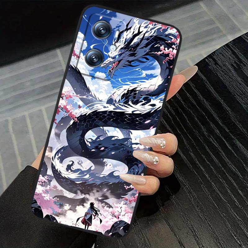 Дизайн с драконом для OPPO Reno 5 6 7 A96 A40 A58 Realme GT A74 A78 Neo2 A74 A78 Find X5 X3 X7 X8 Черный Чехол для Телефона
