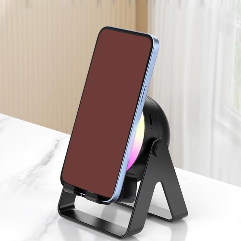 Wireless Charging Speaker Phone Stand With 360 Surround Sound Multi Angle Adjustment Durability Universal Compatibility
