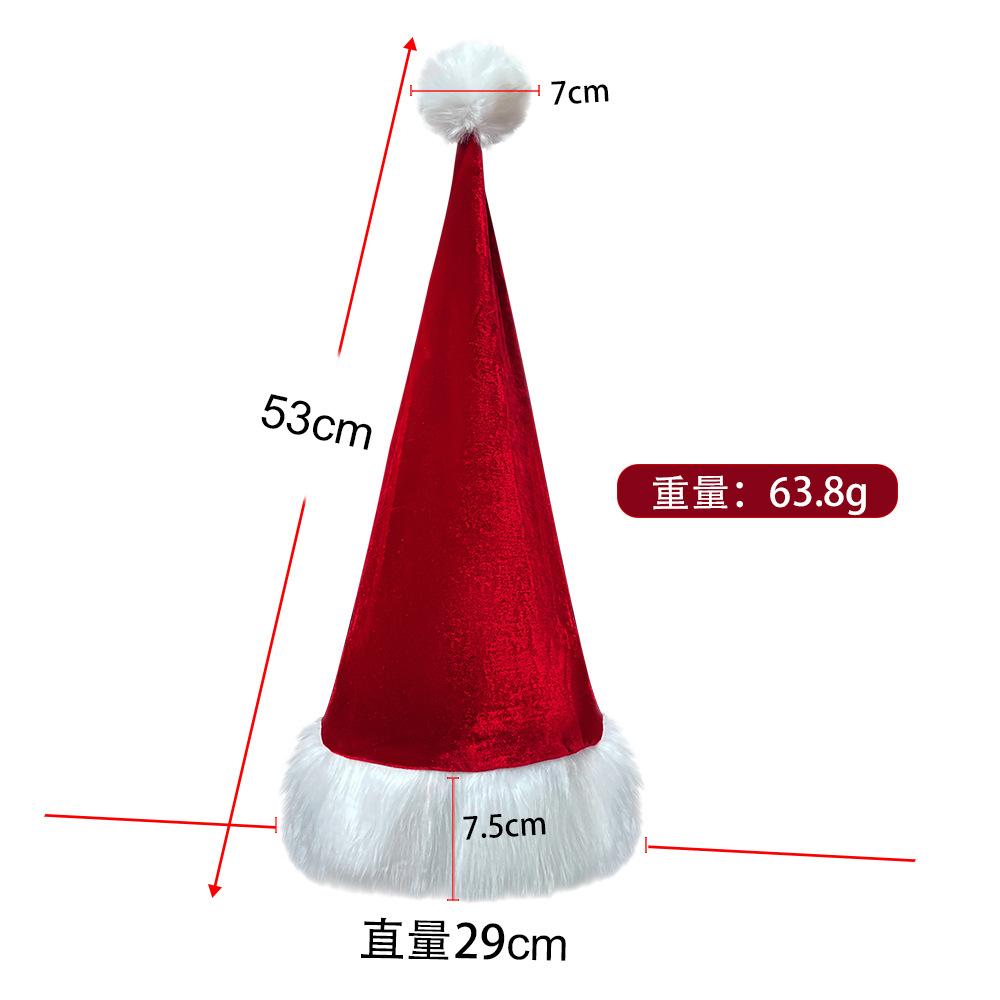 Special clearance high-end golden velvet cloth Christmas hat Santa Claus men's and women's Christmas clothes Red Christmas hat