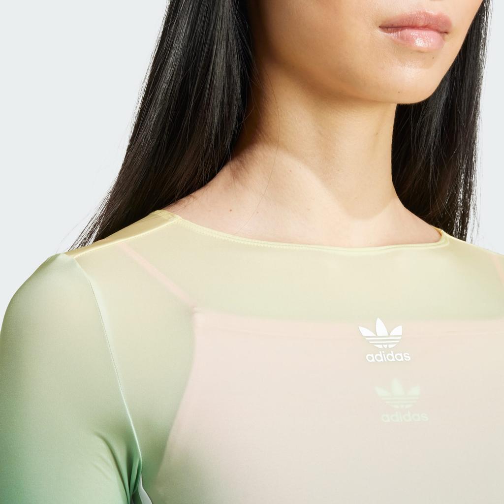 Adidas Оригинальный круглый вырез пуловер удобный повседневный длинный рукав платье женские платья многоцветный синий JF8267