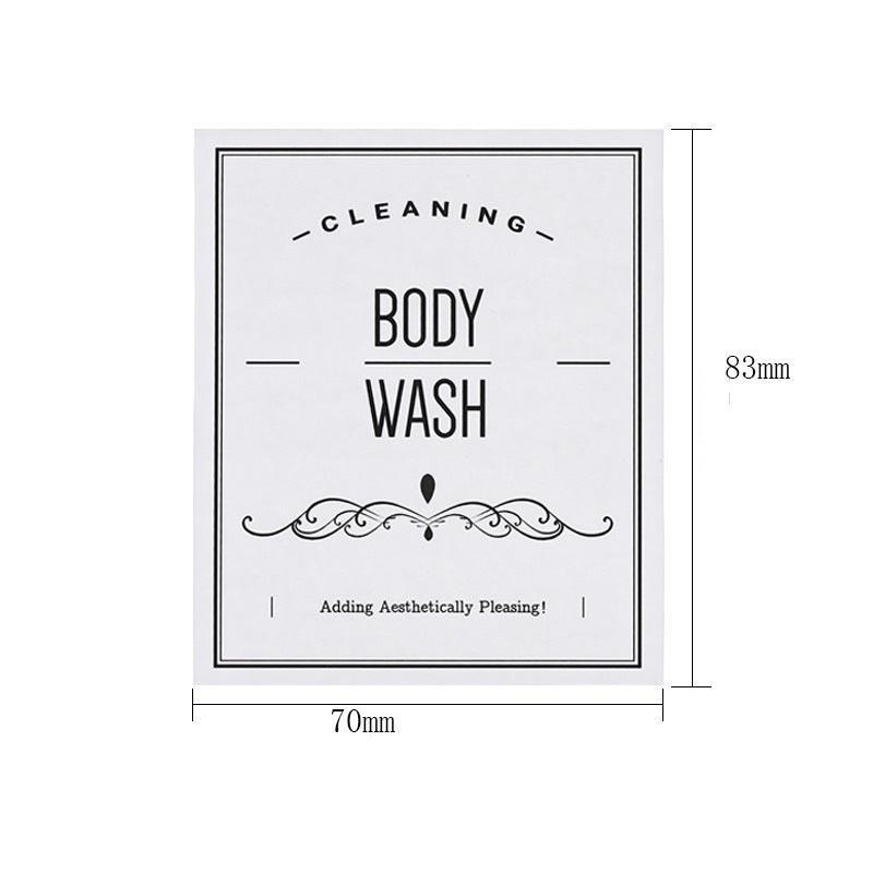 Waterproof & Oil-Proof PVC Soap Dispenser Labels - Set of 12 Bathroom Hand Soap Bottle Stickers