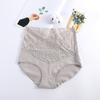 Women Underpants High Waist Solid Color Quick-drying Slim Anti-shrink Shaping Lace Tight Waist Tummy Control Women
