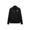 Solid Color Logo Print Stand Collar Zip Down Jacket Men Outerwear Black 152247966-2