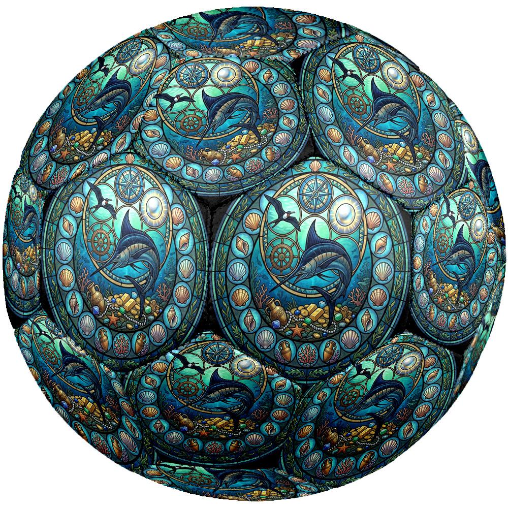 Marine Life Treasure Round Football Size 5 Adult Ball Suitable for Training Matches and Outdoor Team.