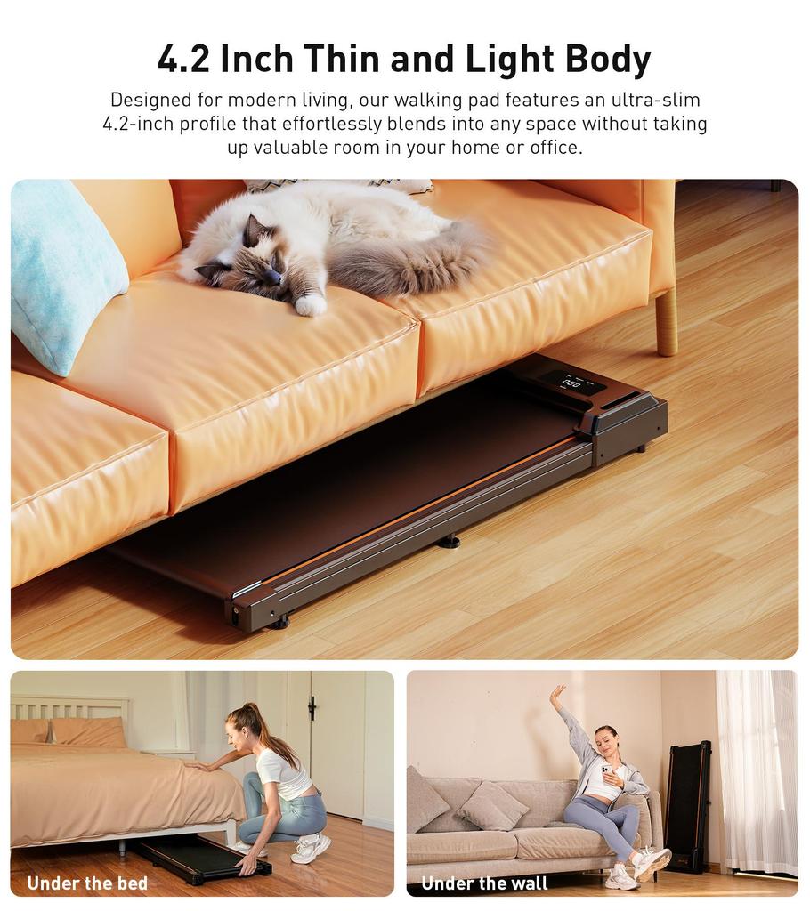 Formill Walking Treadmill FT21 LED Display Remote Control Compact Walking Pad Home Office Use