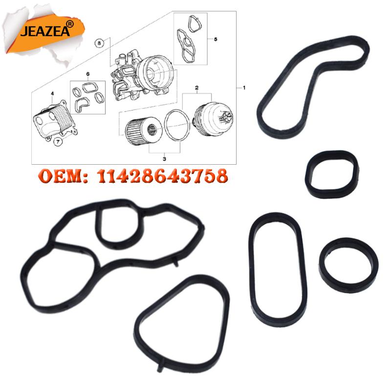 JEAZEA Oil Filter Cooler Stand Housing Adaptor Gasket Seal Set 11428643758 For BMW Mini R56 Cooper 11668626471 11427537293