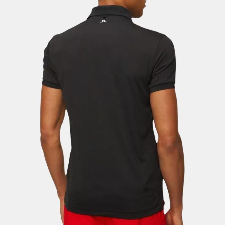 J.Lindeberg Logo Pattern Slim Fit Polo Shirt Men tops Black GMJT07645-9999