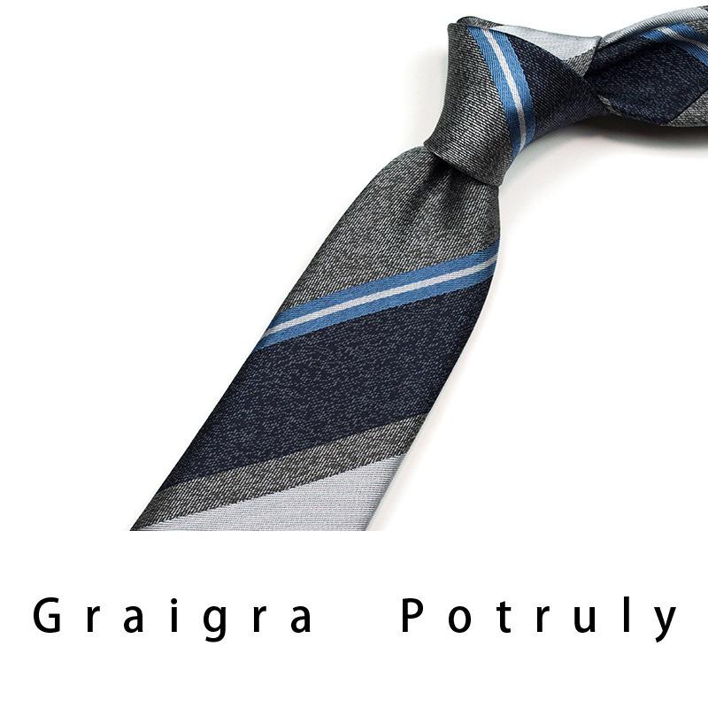 Italian Style Tie Men'S Formal Wear Business Striped Retro Gray Coffee Suit Shirt Pocket Towel Suit