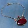 Красный лабрадорит, кунцит 925 стерлинговое серебро ювелирное ожерелье 18" C1r18