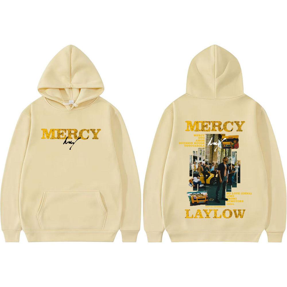 Rapper Laylow Mercy Album Printed Hoodies Men Women Vintage Classic Oversized Pullovers Casual Oversized Long Sleeve Sweatshirts