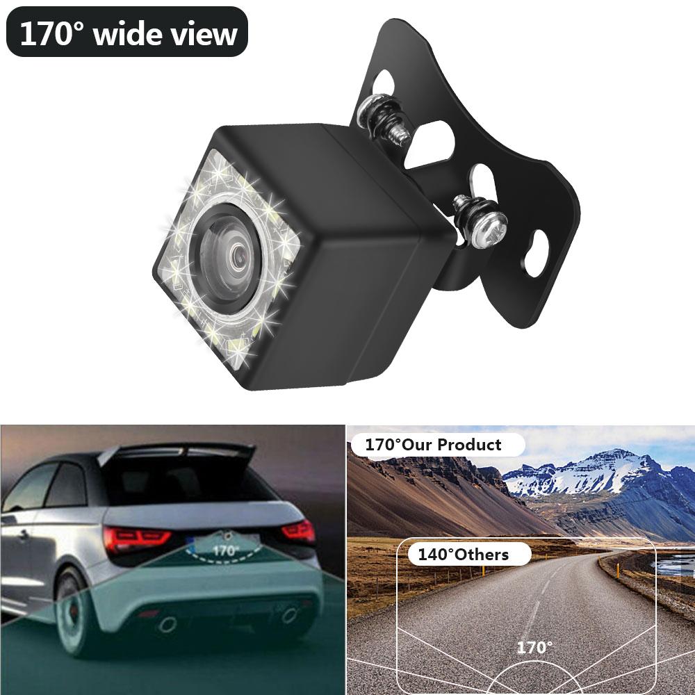 Lens Fisheye Universal Car Rear View Camera Auto Accessories Parking Assistance Kit 170° Wide Angle LED Night Vision Backup Parking Reverse Camera