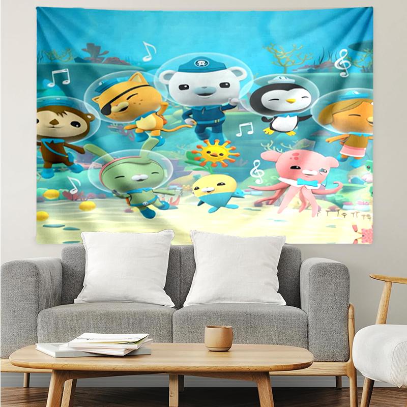 The-Octonauts Print Tapestry, Backdrop, Easy Setup, Ideal for Bedroom, Office & Living Room, with Aesthetic Wall Hanging Decor.