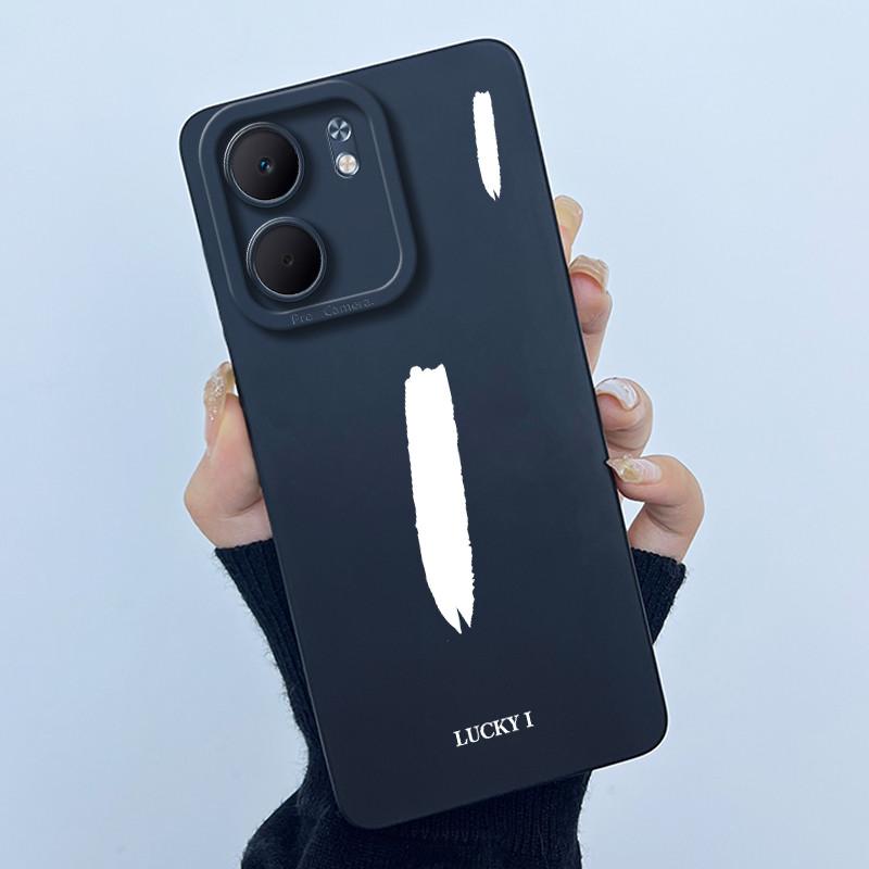For OPPO A5x CPH2725 Cover Case Lucky Initial Letter Couple Silicone Soft Matte Phone Bumper for Oppo A5x 4G 5G 2025 Casing