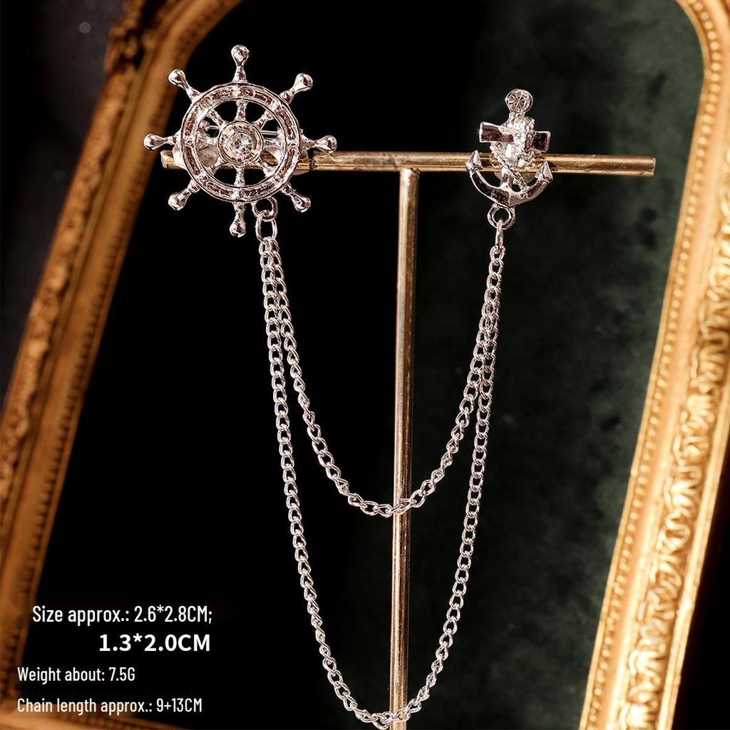 Baroque Rhinestone Pearl Corsage Necklace Brooch - Retro British Court Suit Accessory