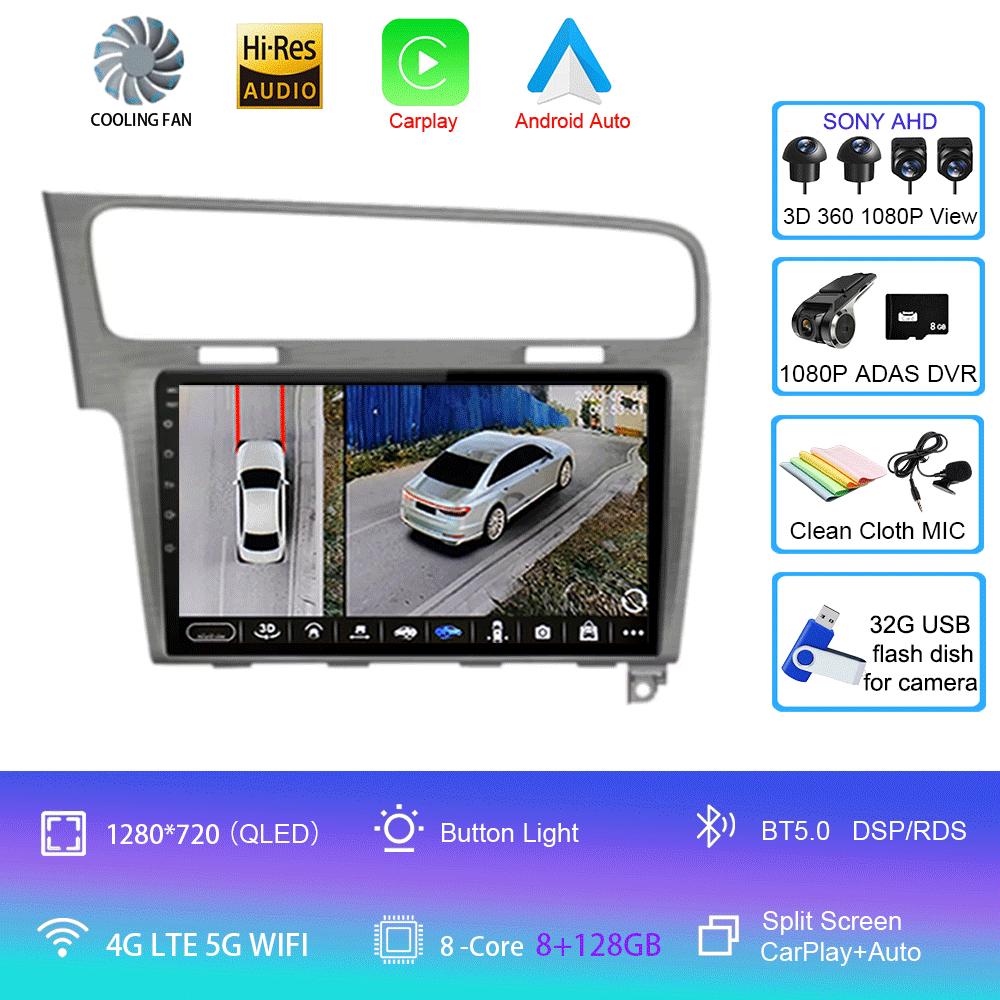 Автомобильное радио Android 14 для Volkswagen VW Golf 7 MK7 GTI 2013-2020 Carplay HD Мультимедиа Авто Qualcomm GPS Стерео Видео Плеер 2din