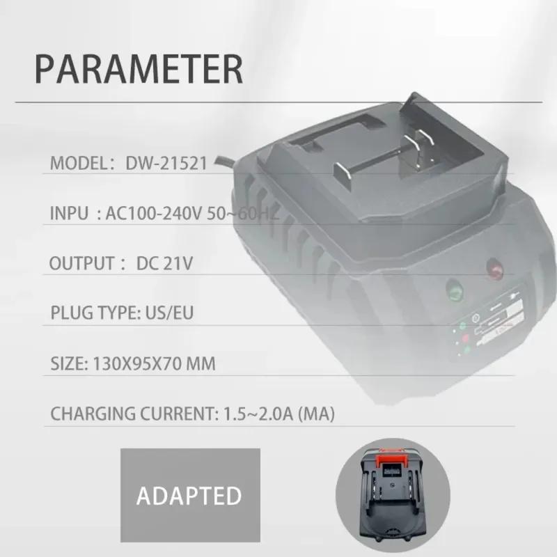 Зарядное устройство для аккумулятора Подходит для Makita 18V 21V Li-ion Аккумулятора Портативное БыстроеБренд+ Зарядное устройство для замены аккумулятора Makita Штекер EU Us