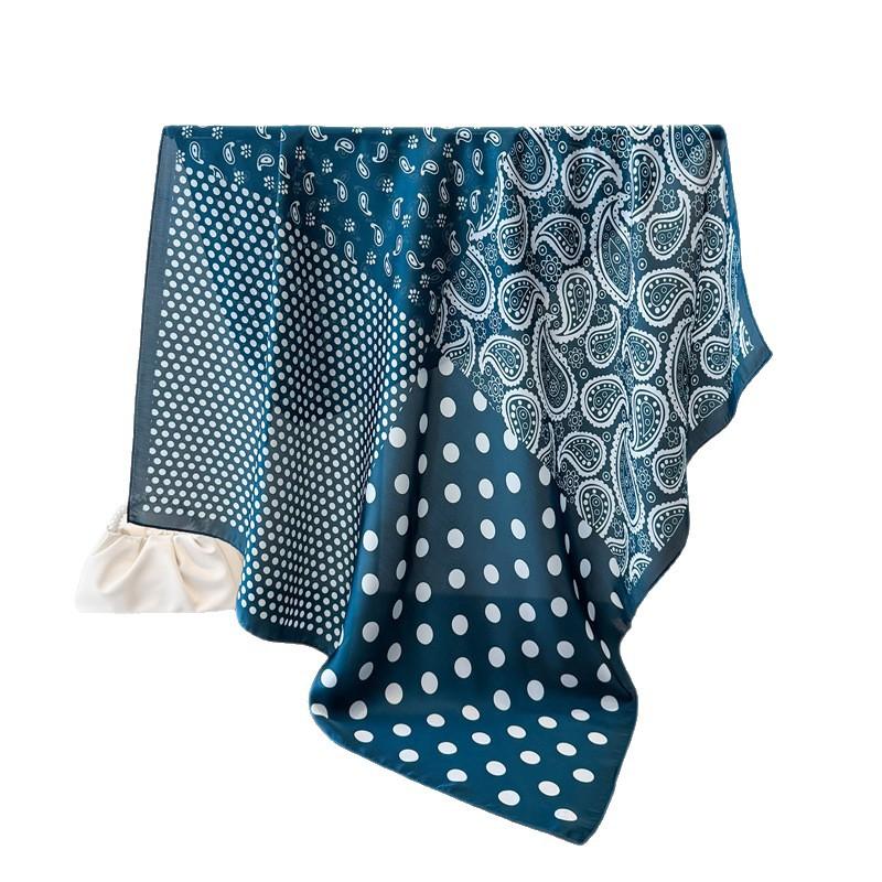 Cross-Border Cashew Nut Simulation Silk High-End Printing Large Square Scarf Silk Scarf Shawl Headscarf Neck Protection Scarf Decorative Women'S Scarf