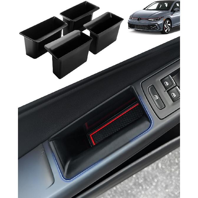 Karltys Door Side Organizer Tray for -2025 2026 VW Volkswagen Golf GTI R MK8 Accessories Front & Rear Door Side Storage Box Grab Handle Pocket Box