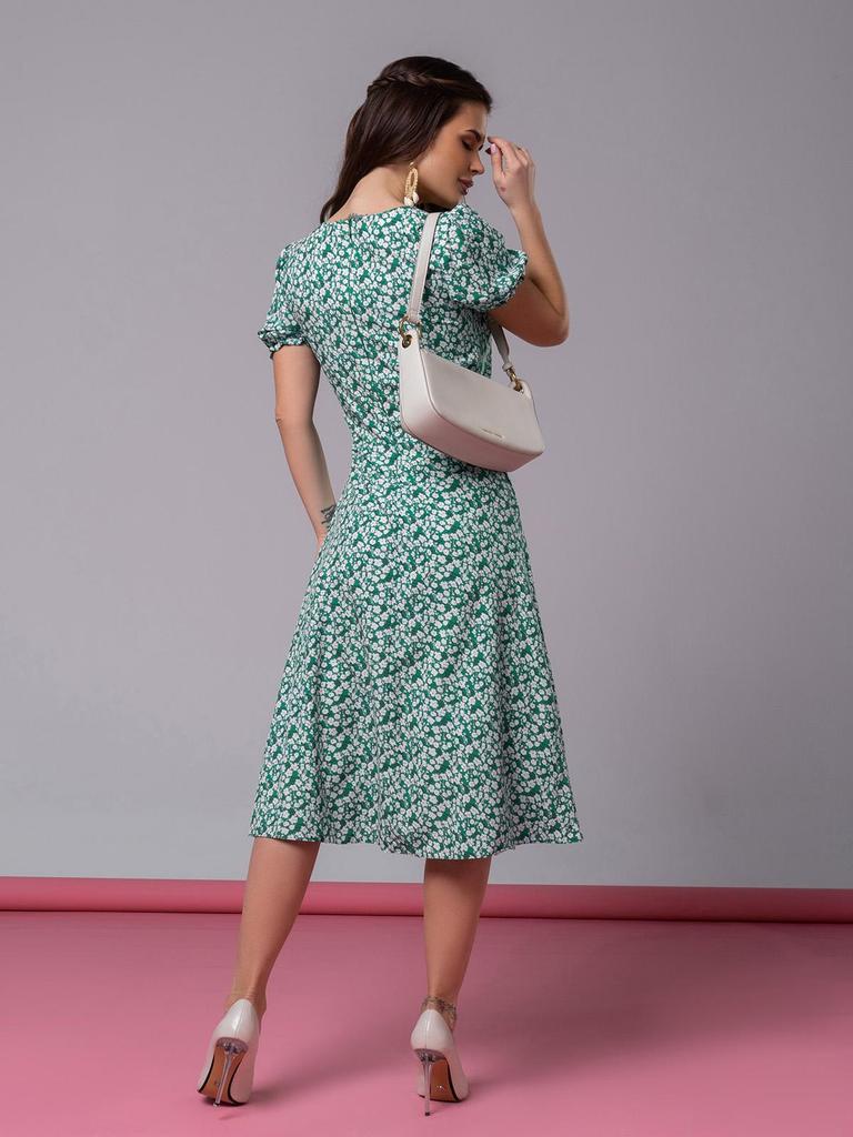 Ретро платье с цветочным принтом и разрезом ISSA Plus