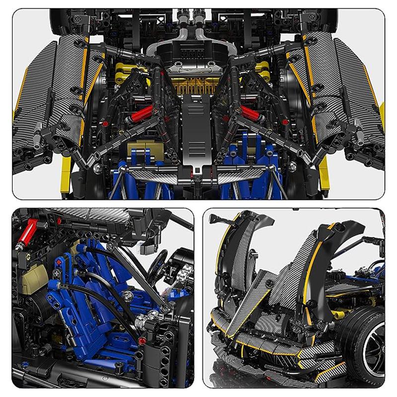 MOULD KING 13182 Высокотехнологичный автомобиль MOC 1:8-масштабная модель автомобиля, суперспортивный автомобиль, идеальная концепция автомобиля, технология гальванизации