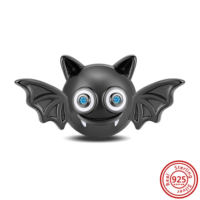 925 Серебряный Шарм Беззубик Мальчик Призрак Демон Летучая Мышь Тыква Черный Кулон Подходит Оригинальный Браслет Женские Ювелирные Изделия Хэллоуин Бусы