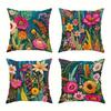 Floral-Square Pillowcases: Colorful and Vivid Garden-Inspired Decor Sofa Cushion Cover Home Room Decoration 2D Flat Printing
