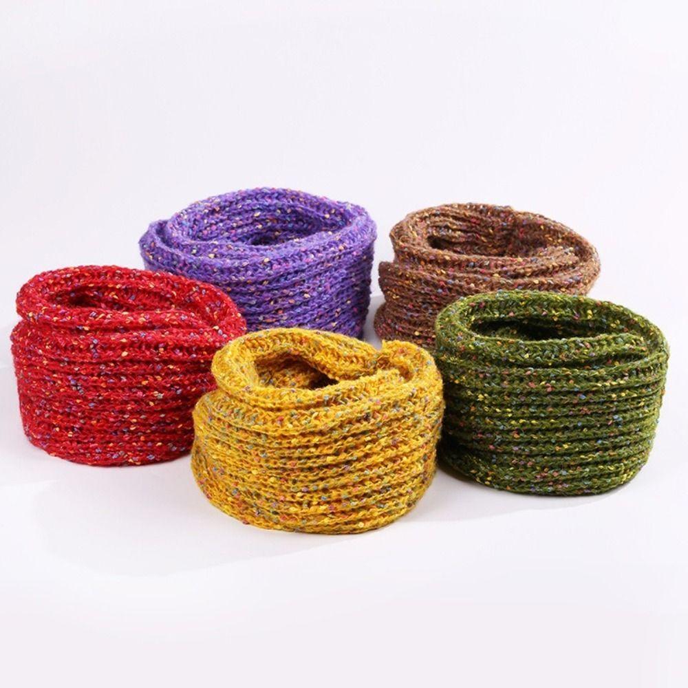 Colored Dots Plush Rainbow Thread DIY Crochet Knitting Soft Hand-woven Scarf
