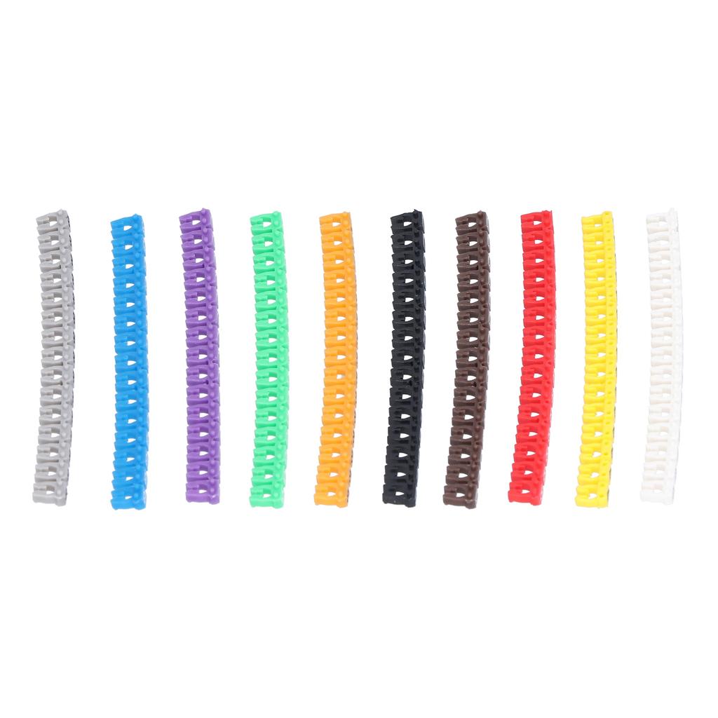 Накидные кабельные маркеры Водонепроницаемая трубка для идентификации кабеля Цветные 0?9 Номерная маркировочная трубка для провода