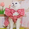 Pet Autumn/Winter Christmas Plaid Skirt Set Bow Tie Pet Clothing Cat Clothing Dog Dresses for Small Dogs Puppy Clothes