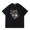 DTG Print Hungry Wolf Series Printed Men's and Women's T-shirts Summer Leisure Versatile High Street Fashion Brand Loose Men's and Women's Tops