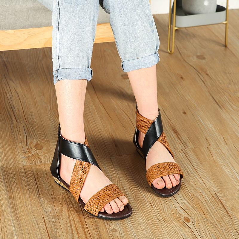 Новые летние белые эспадрильи на танкетке, женские сандалии, с открытым носком, гладиаторские сандалии, женские повседневные босоножки на шнуровке, женские сандалии на платформе ert5