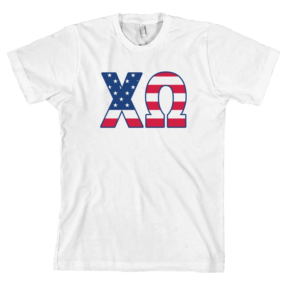 Chi Omega Bella + Canvas Футболка XO USA Буквы Топ *ВСЕ РАЗМЕРЫ*