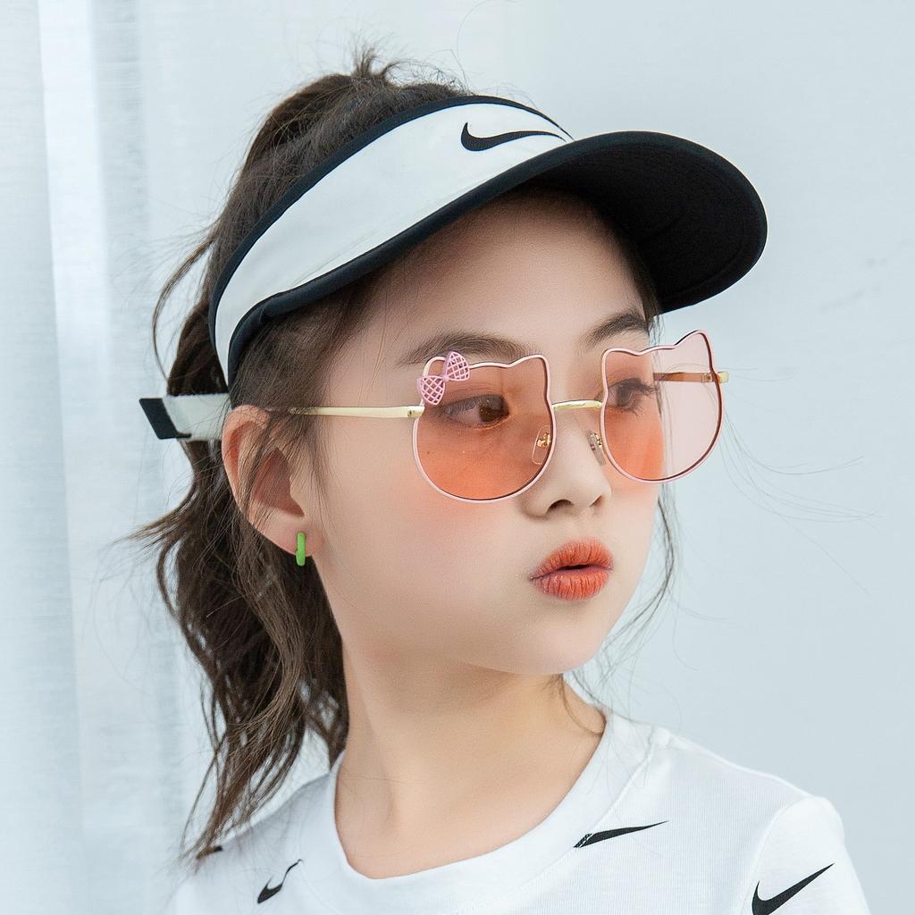 Солнцезащитные очки для детей с изображением Микки Медведя, металлические, для уличной стрельбы, модные солнцезащитные очки для детей 5-16 лет, очки-бантики