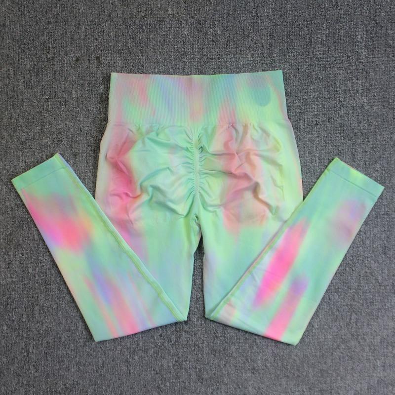 Новые брюки для йоги с двойным подъемом бедер Aurora, тай-дай, для бега и фитнеса, тренировочные леггинсы, одежда для йоги, спортивные брюки